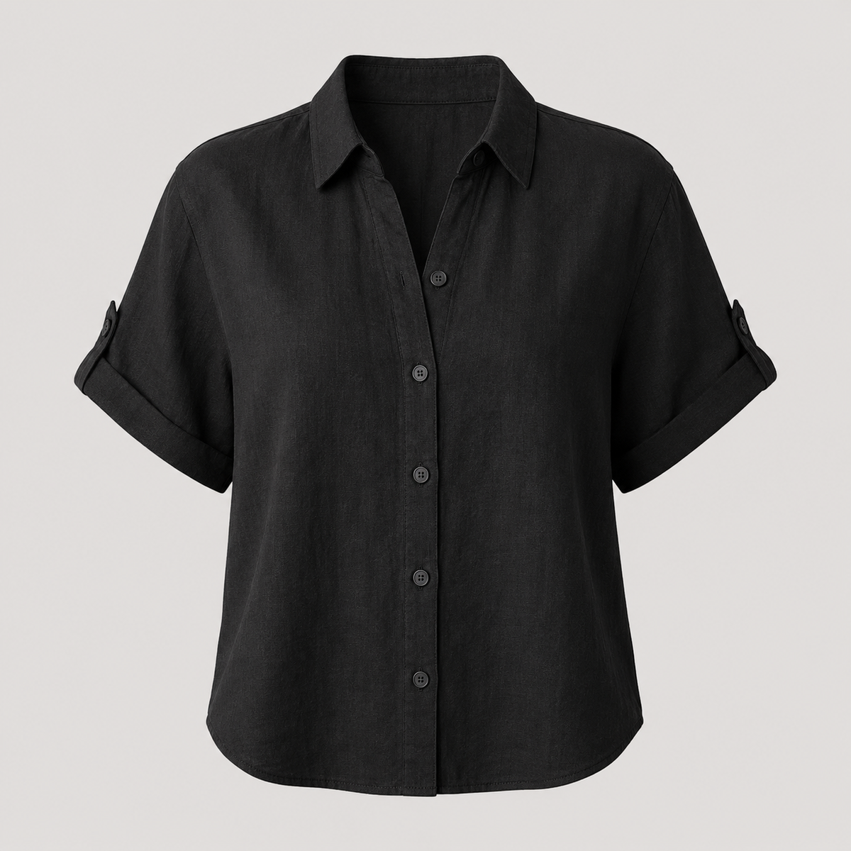 Lässiges Leinen-Sommer-Set - Schwarz